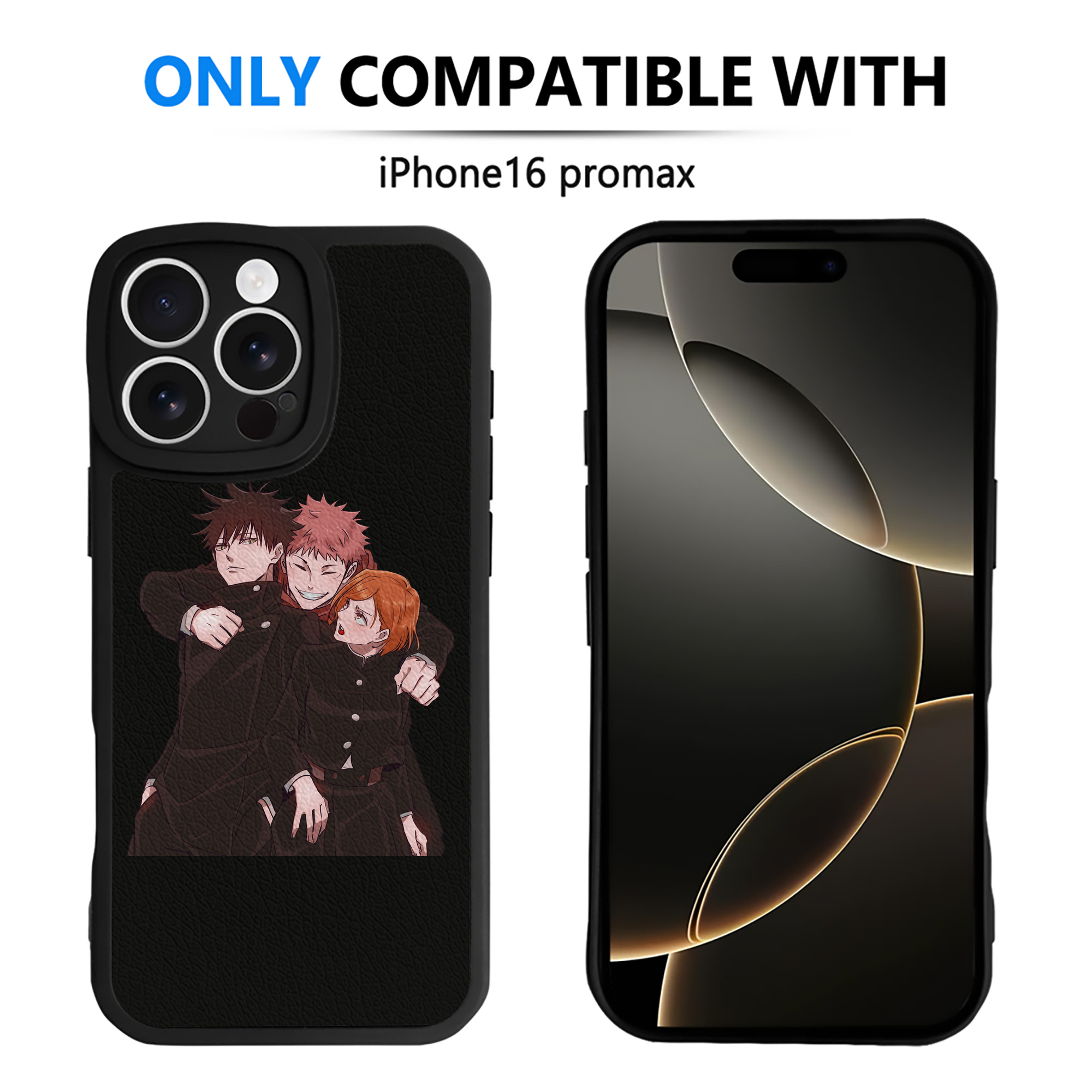 （画像用） 呪術廻戦 Jujutsu Kaisen 【iPhone 16シリーズ対応】シリコンスマホケース（レザー調） 材質：シリコン